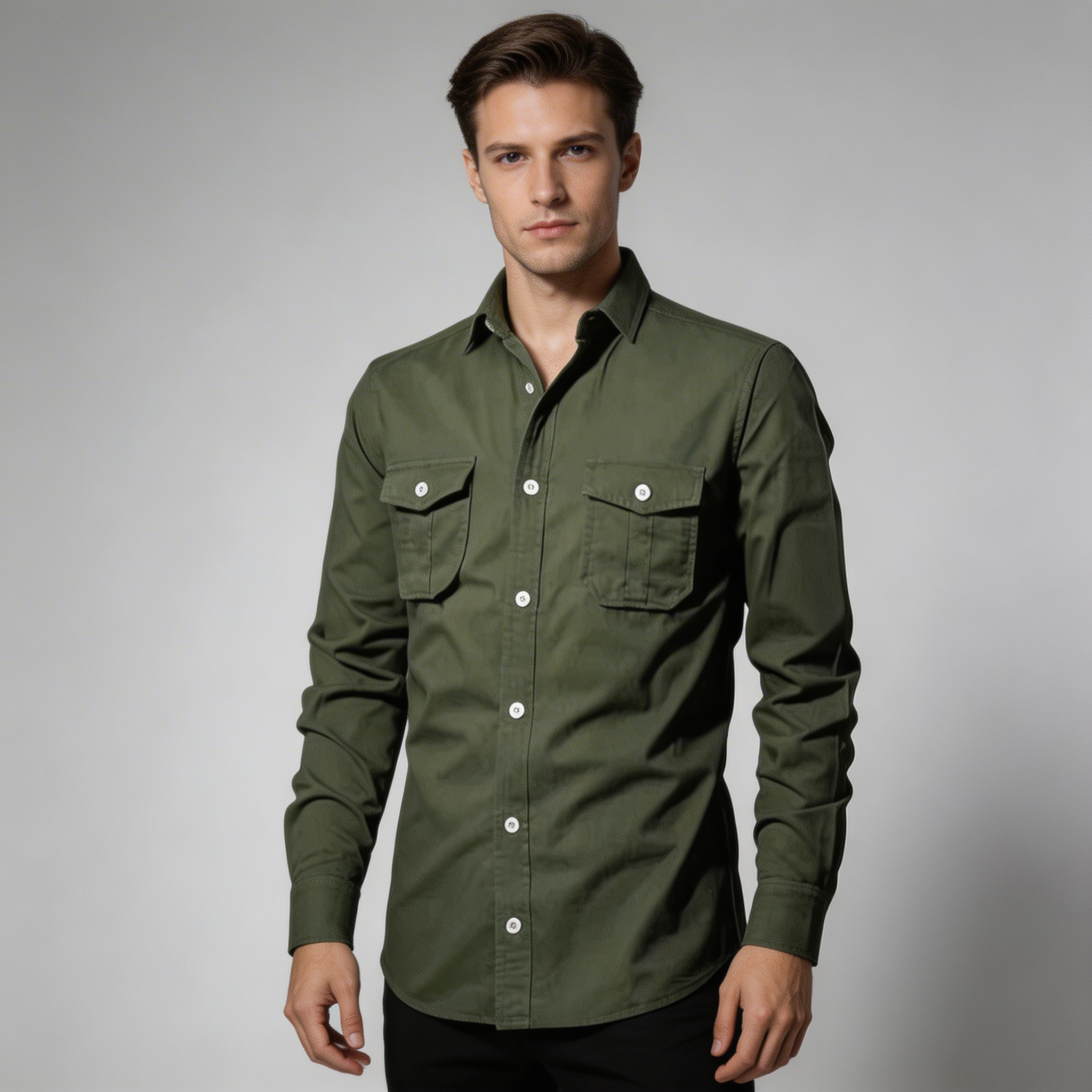 Classica Camicia Vintage Manica Lunga Uomo