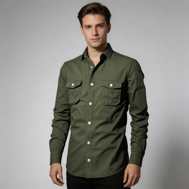 Classica Camicia Vintage Manica Lunga Uomo