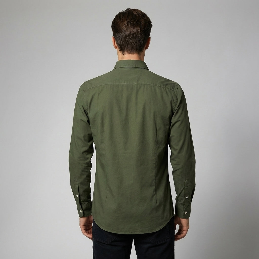Classica Camicia Vintage Manica Lunga Uomo