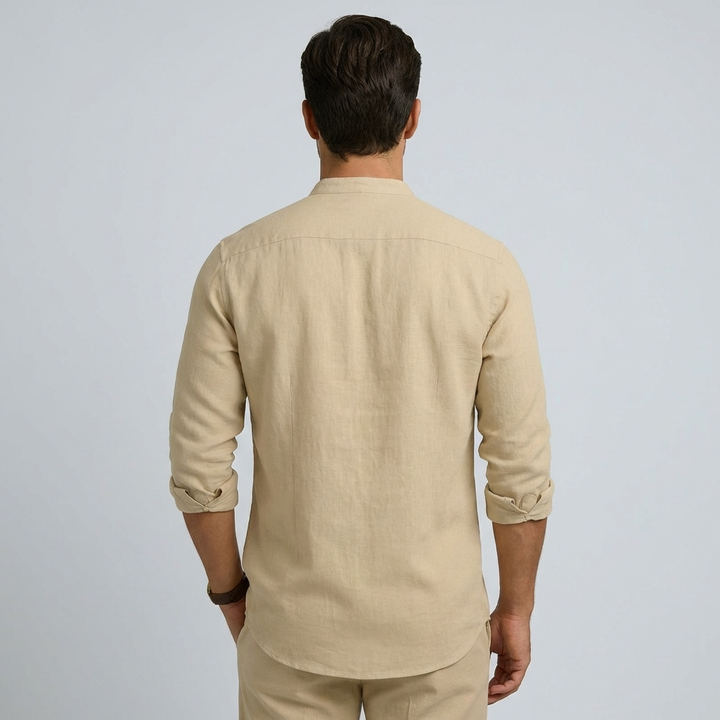 Classica Camicia Uomo Avani Lino Bottoni Estiva