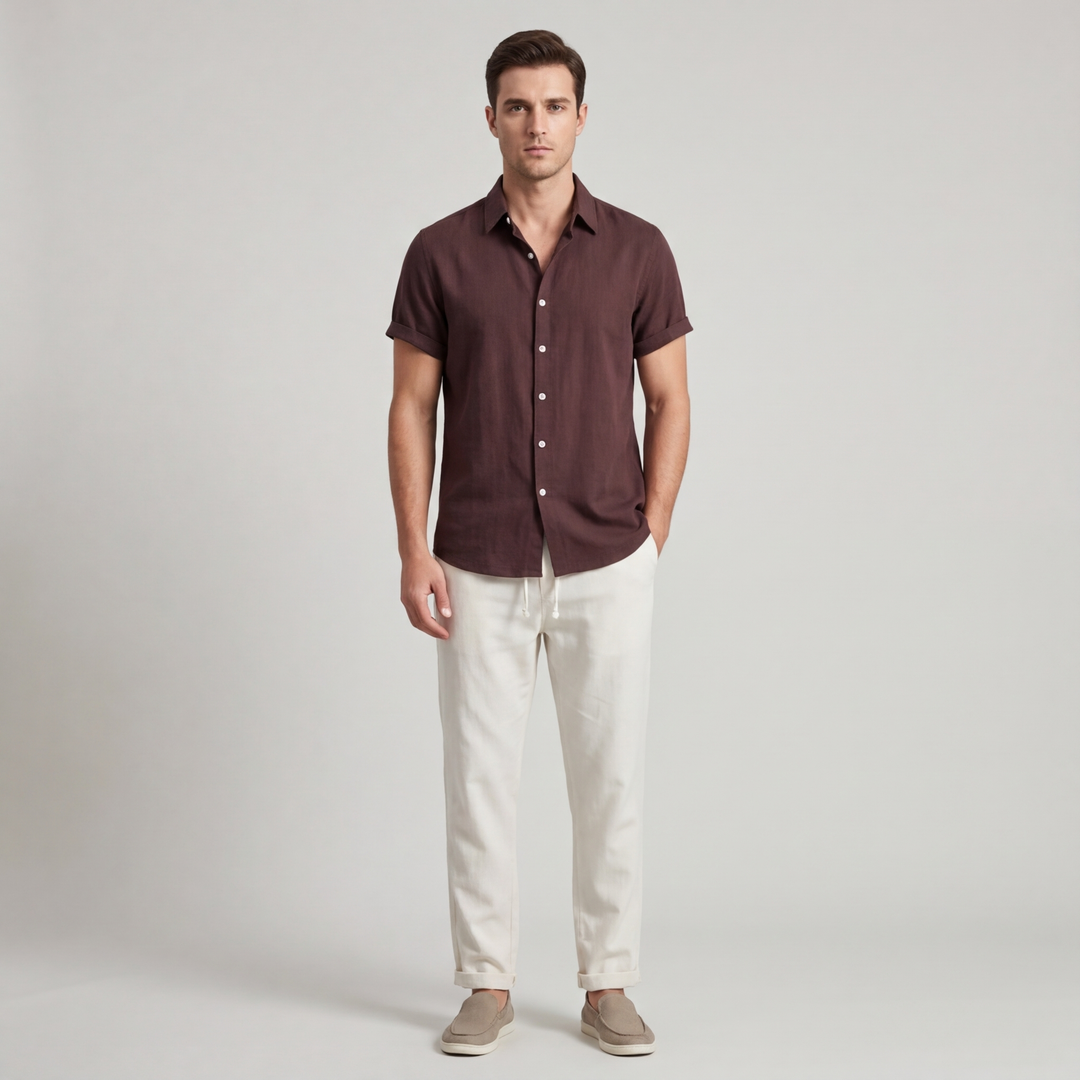 Classico Set Estivo Uomo Amalfi Lino Pantaloni