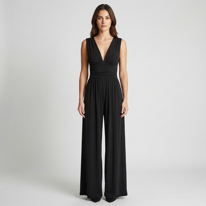 Elegante Jumpsuit Donna con Scollo a V Slim Fit Casual