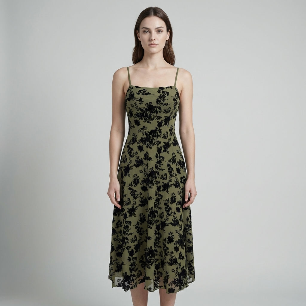 Elegante Abito Mini Floreale Scollo a V Linea A