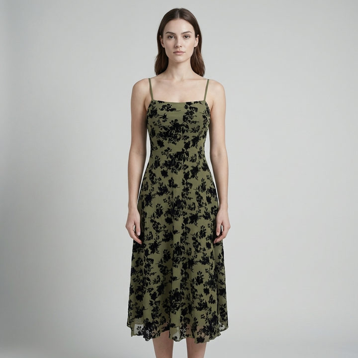Elegante Abito Mini Floreale Scollo a V Linea A