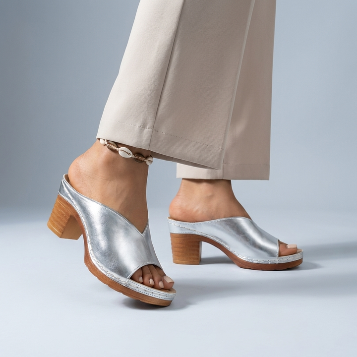 Elegante Sandalo Tacco Grosso Donna Ortopedico