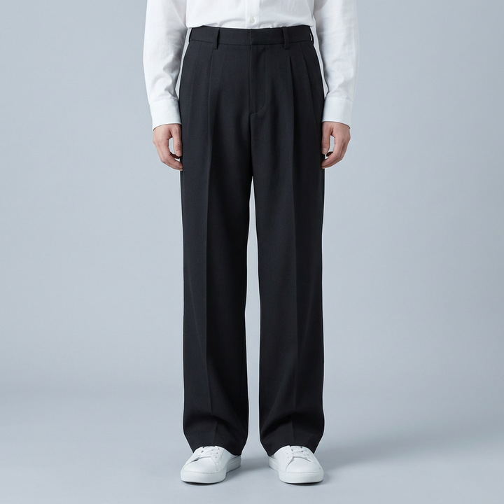 Elegante Pantalone Uomo Sartoriale Gamba Dritta