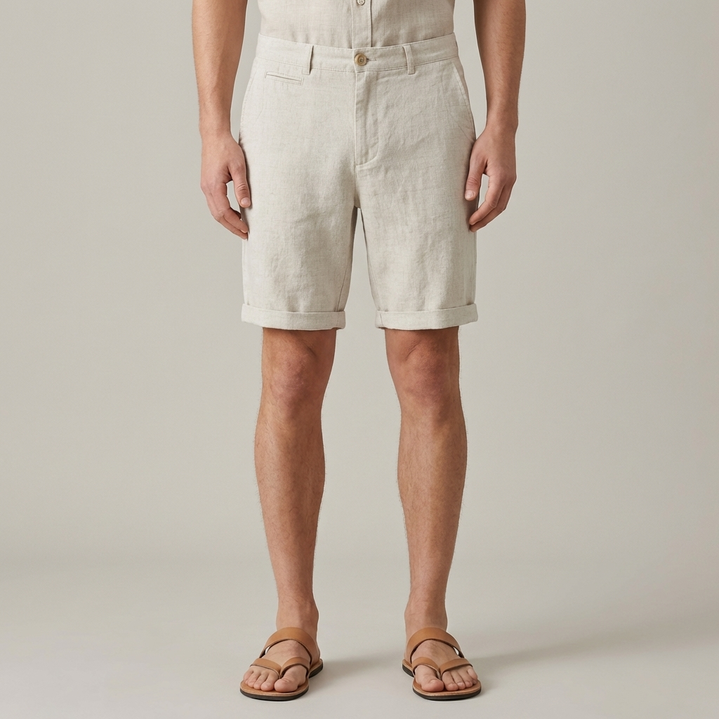 Elegante Shorts Uomo Estivo Slim Fit Tasche Laterali