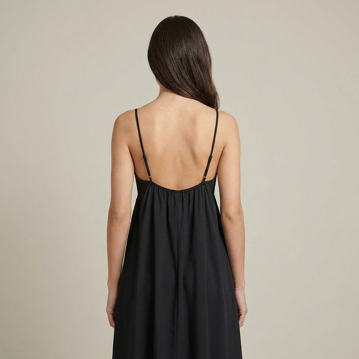 Elegante Abito Lungo Schiena Scoperta Scollo a V