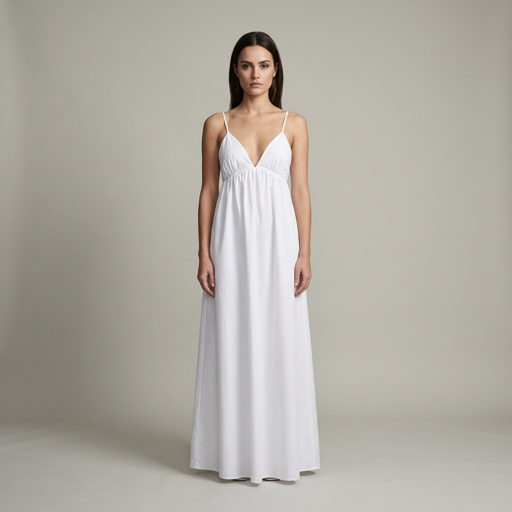 Elegante Abito Lungo Schiena Scoperta Scollo a V
