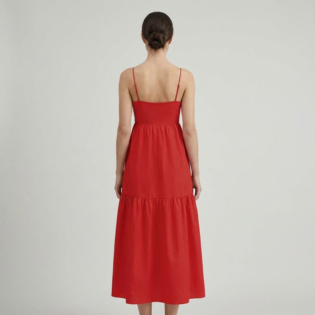 Elegante Abito Lungo Schiena Scoperta Scollo Profondo