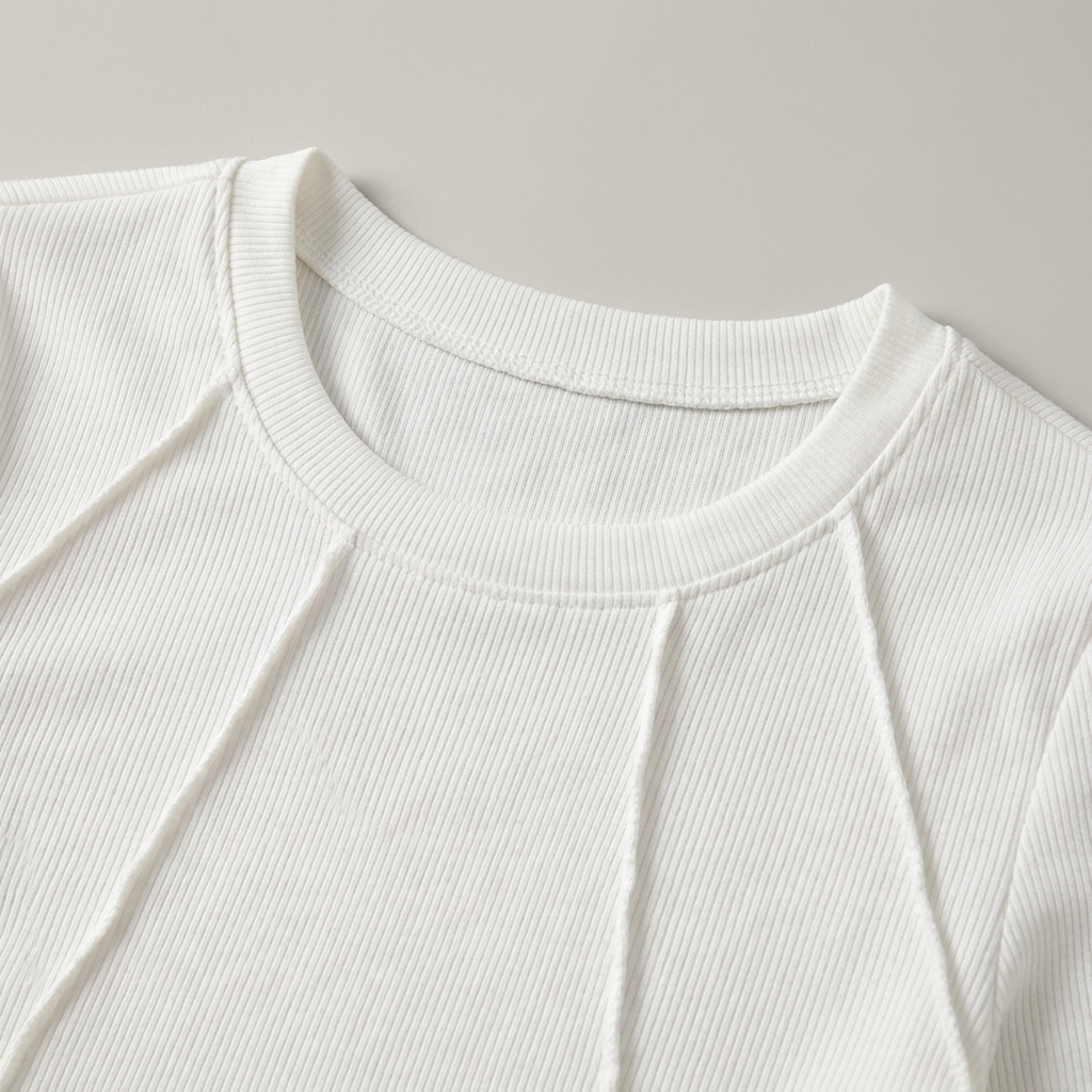 Top elegante a maniche lunghe con bordino
