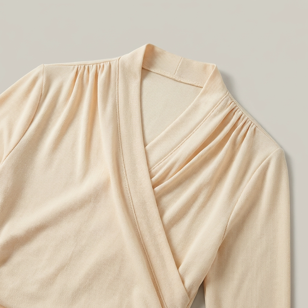 Classica Magliette Donna Collo Incrociato Vita Stretta