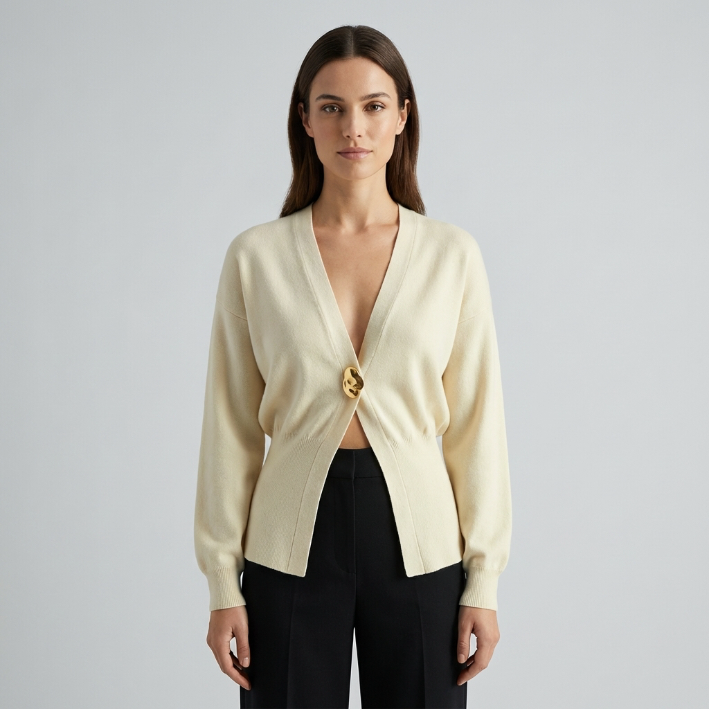 Cardigan semplice ed elegante con bottoni dorati