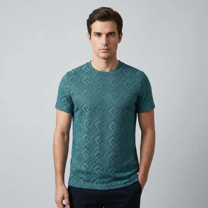 T shirt lussuosa uomo texture embossed