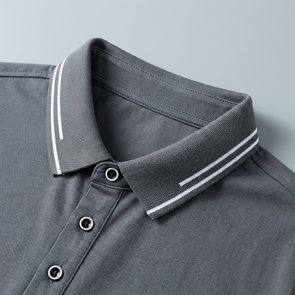 T shirt polo lussuosa uomo contrasto