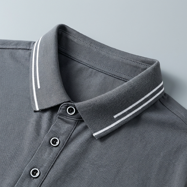 T shirt polo lussuosa uomo contrasto