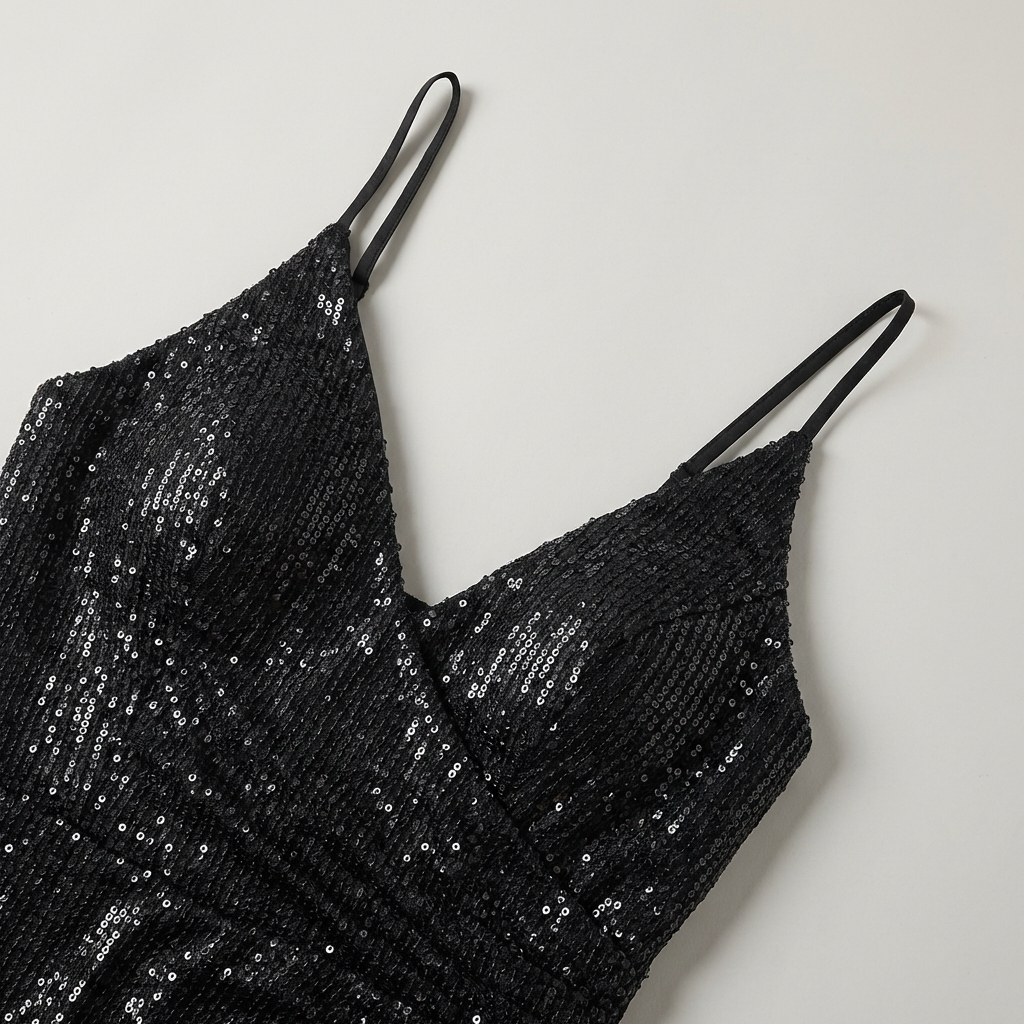 Vestito cerimonia raffinato nero lungo