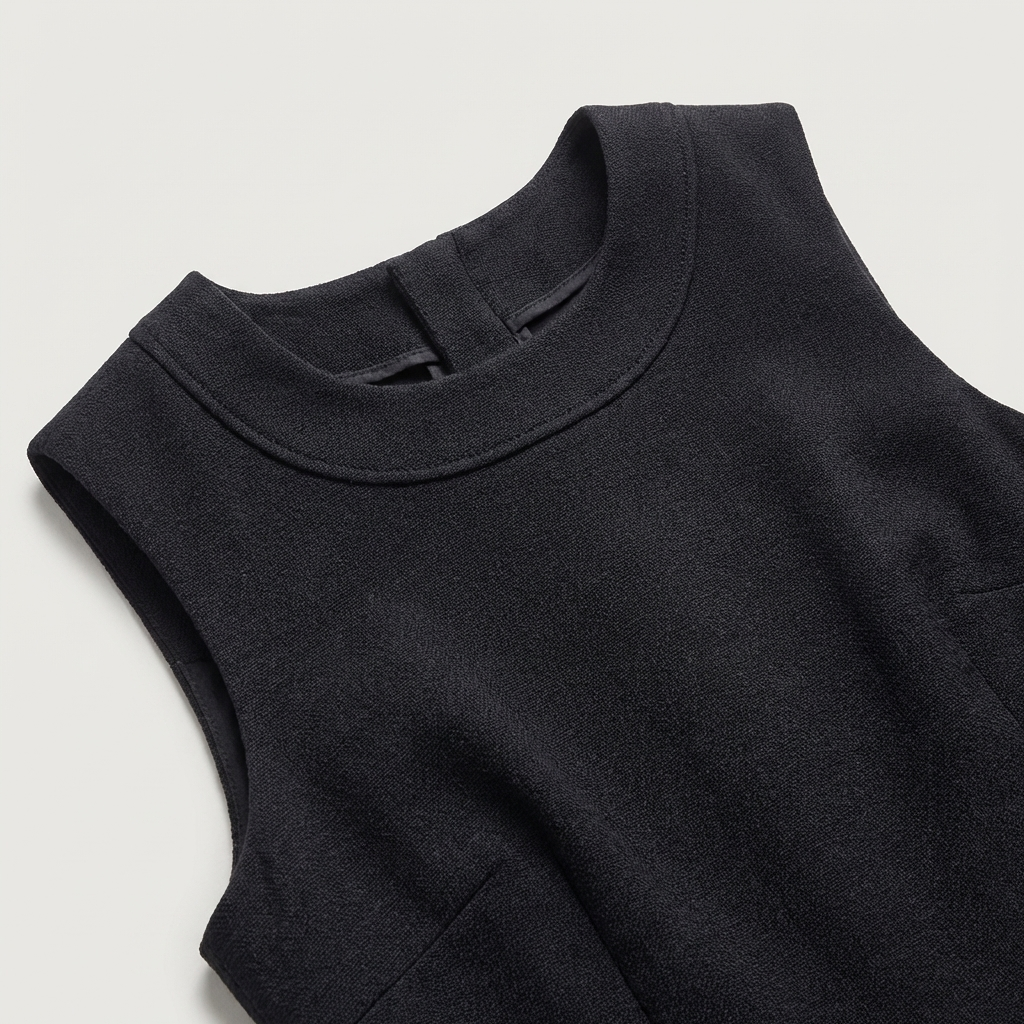 Vestito cerimonia raffinato nero scollo v