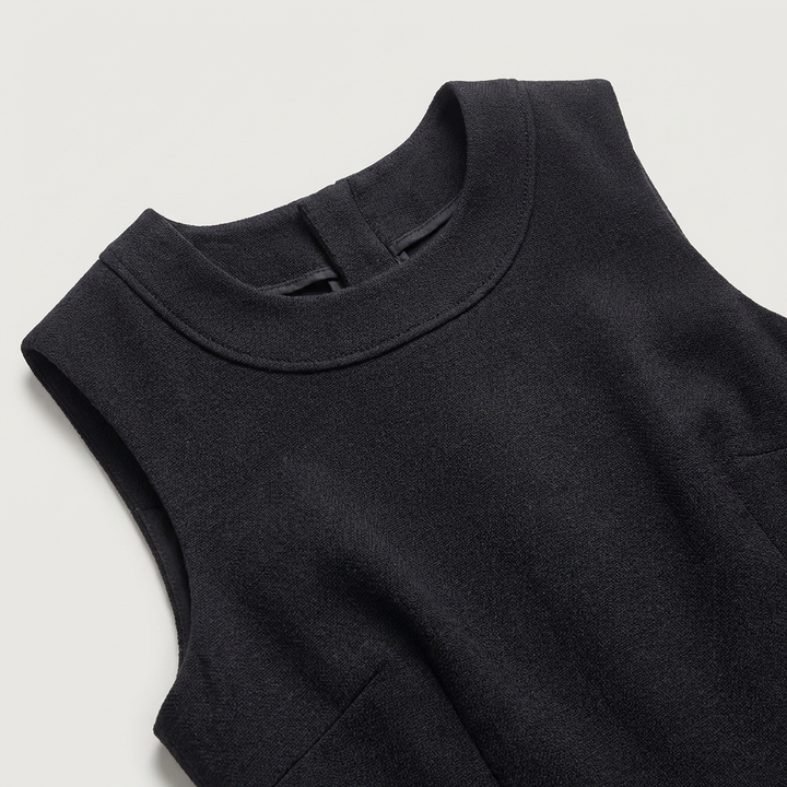 Vestito cerimonia raffinato nero scollo v