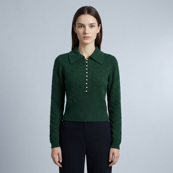 T shirt elegante donna cotone costine