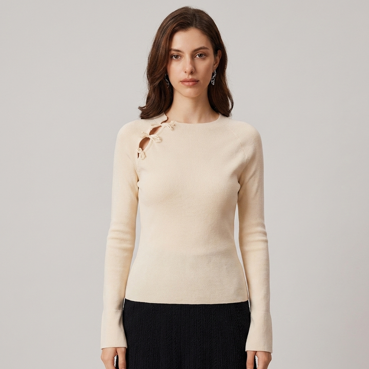 T shirt elegante donna maglia costine