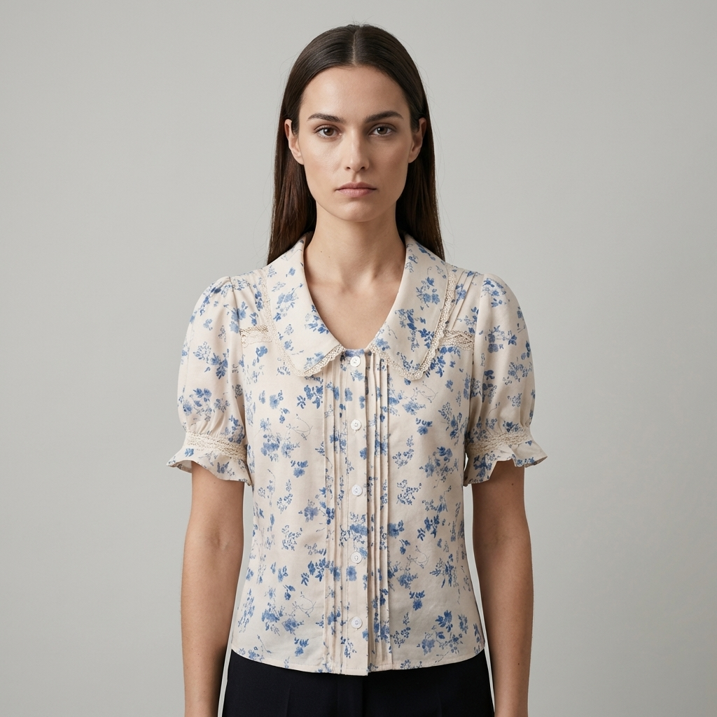 T shirt florale lussuosa donna scollo v