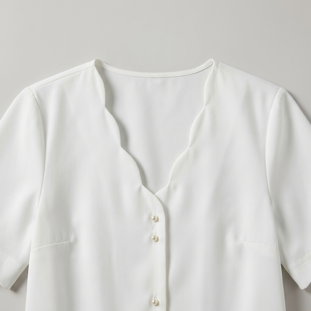 T shirt raffinata donna bottoni perla