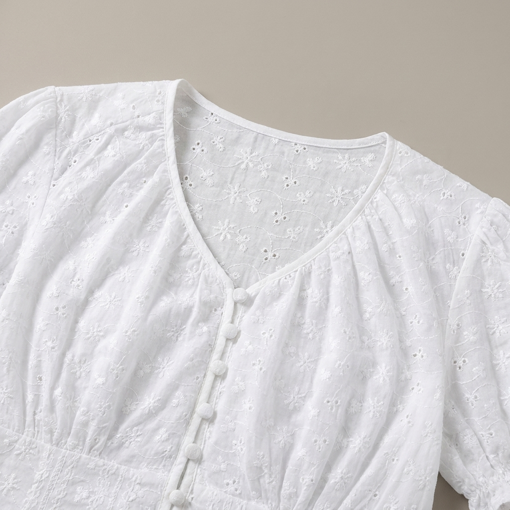 T shirt florale donna cotone bianco