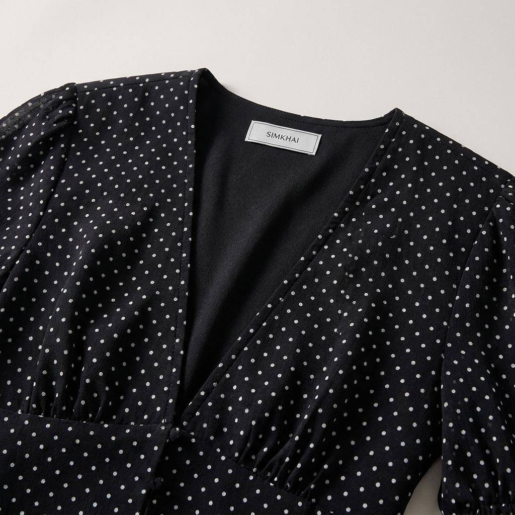 T shirt elegante donna pois neri