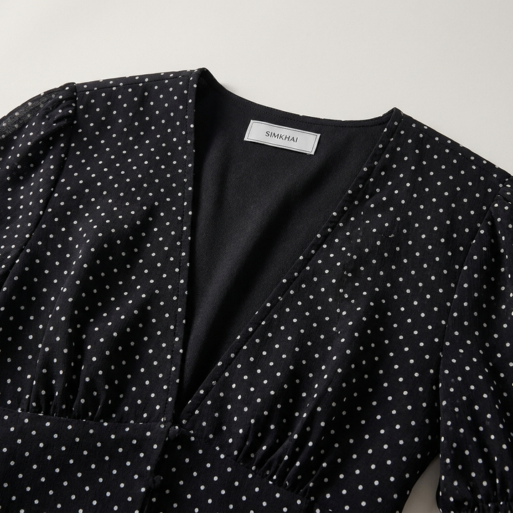 T shirt elegante donna pois neri