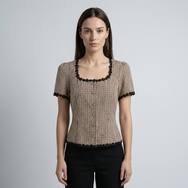 T shirt raffinata donna scollo quadrato