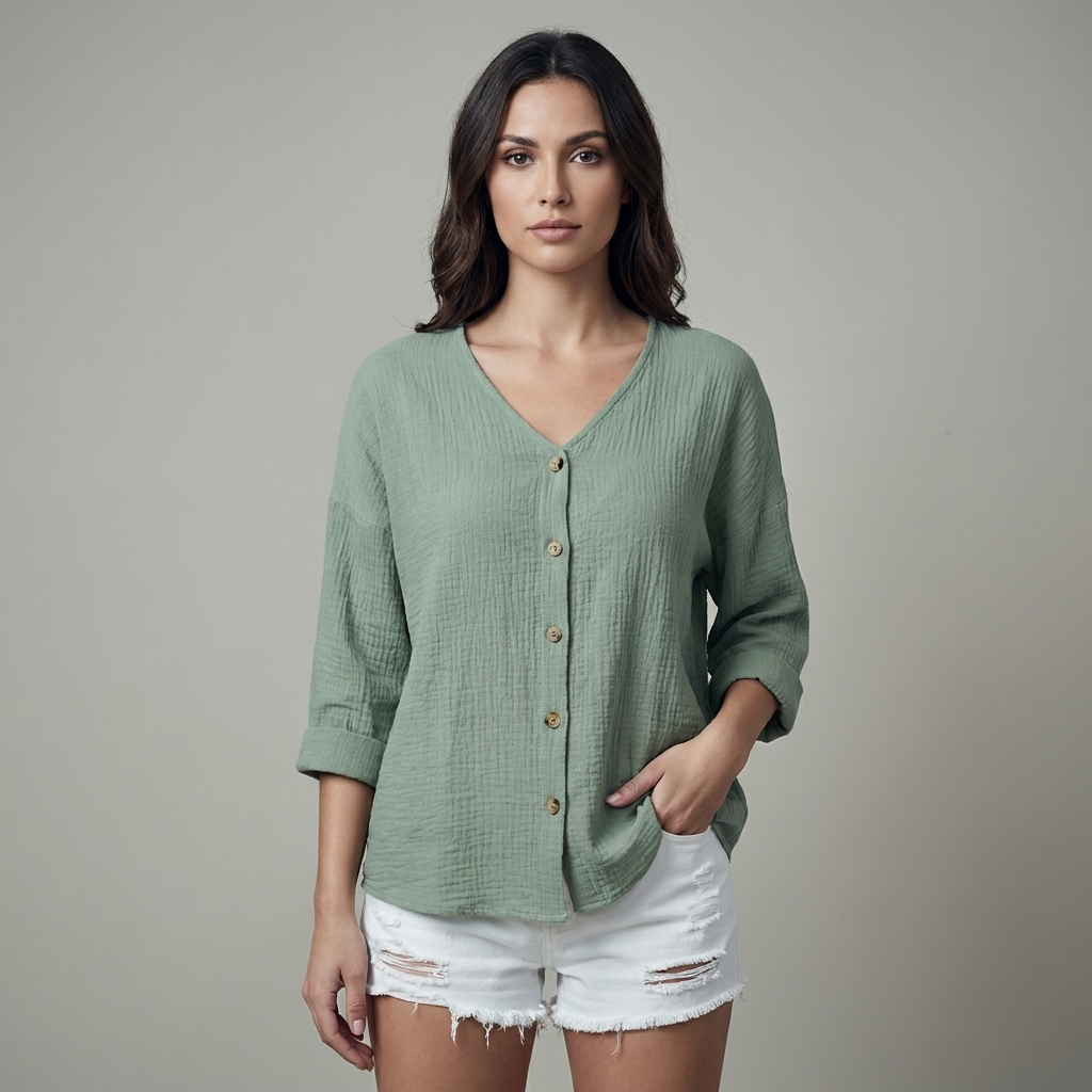 T shirt raffinata donna scollo v