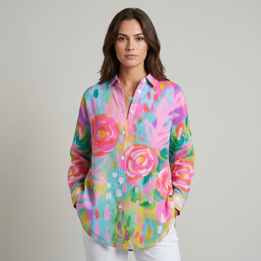 T shirt raffinata donna fantasia vivace