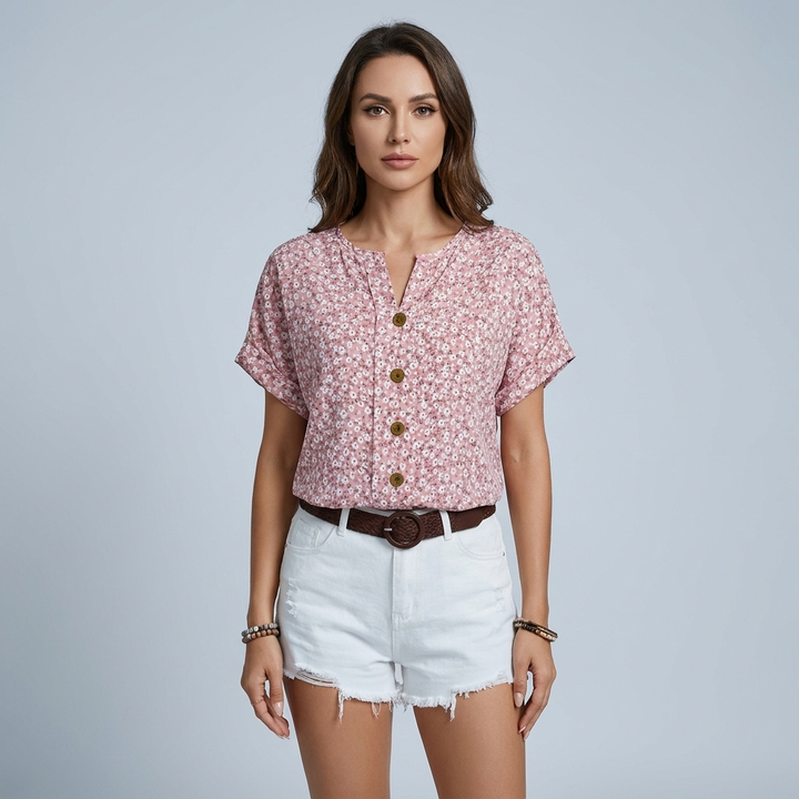 T shirt florale donna camicia chic