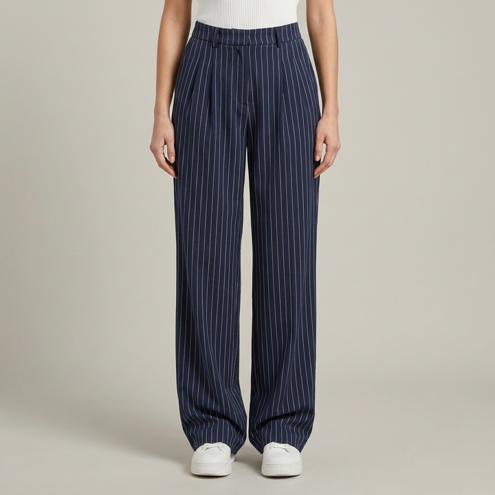 Pantaloni donna eleganti gessati larghi