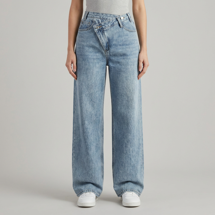Jeans donna eleganti gamba larga