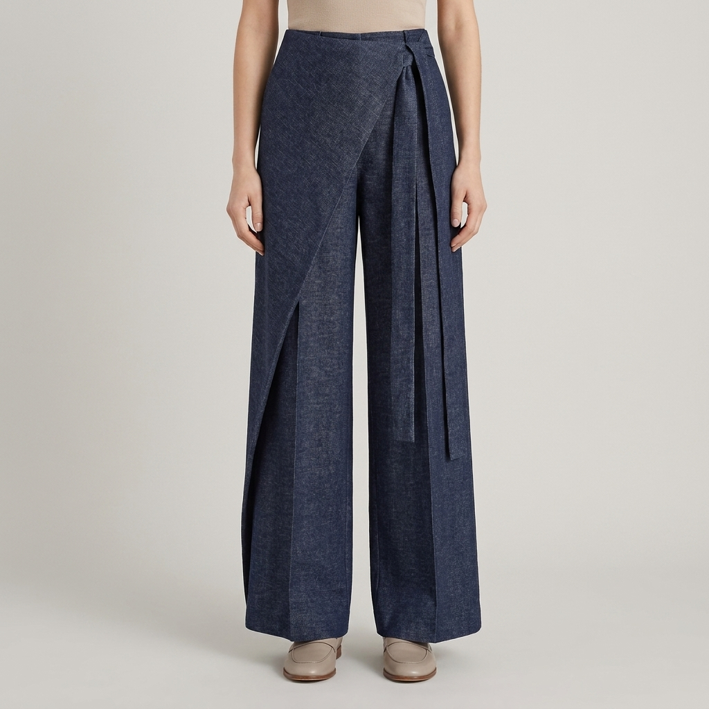Pantaloni donna eleganti gamba larga