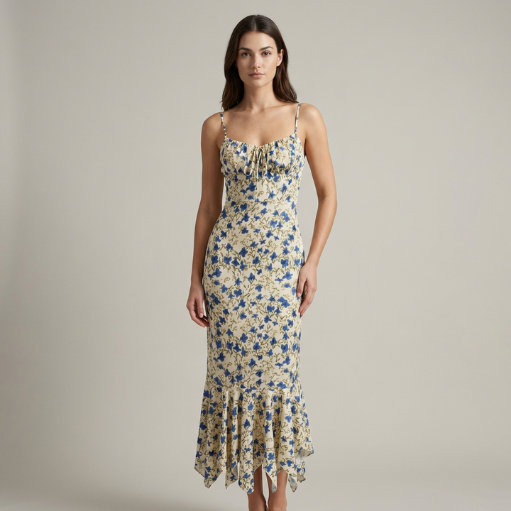 Abito floreale maxi elegante estivo