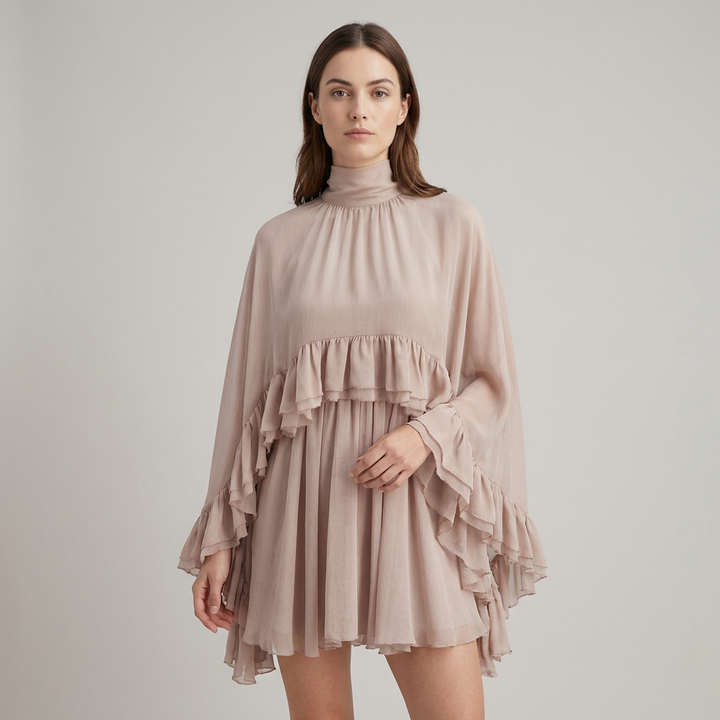 Abito lussuoso chiffon con mantella