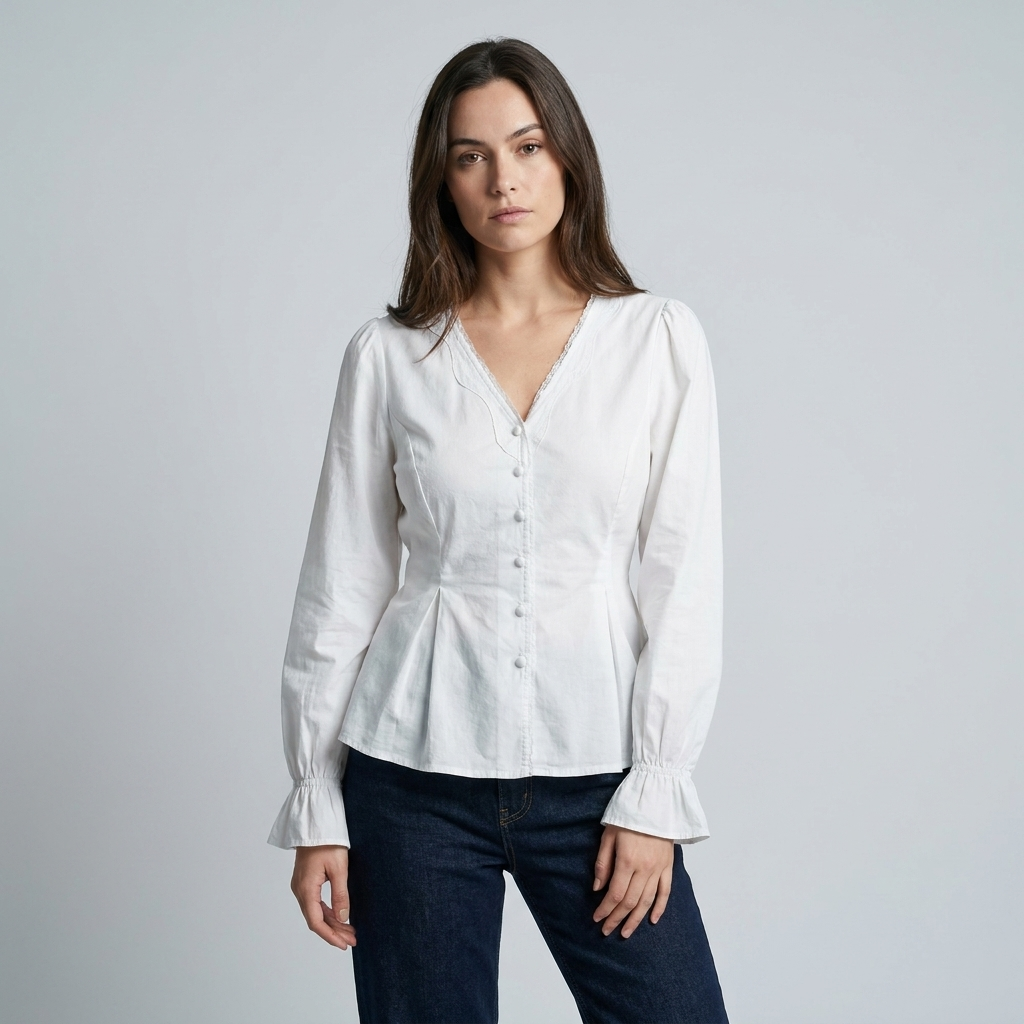 T shirt elegante donna scollo v