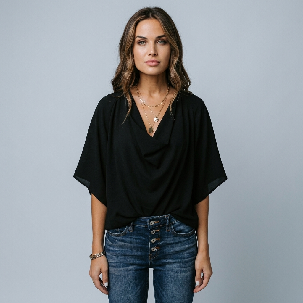 Top donna elegante scollo a V
