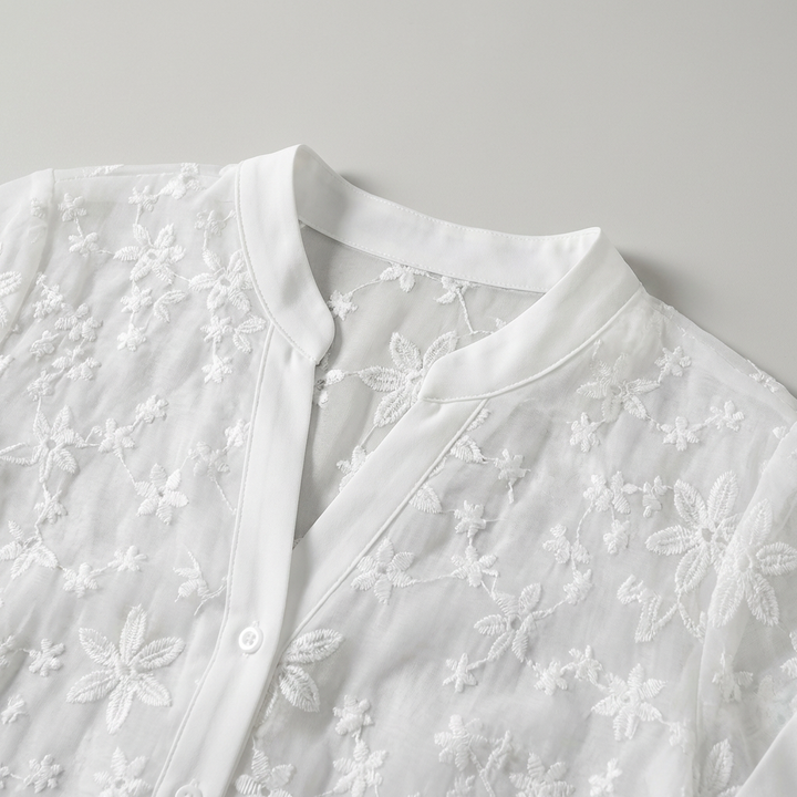 Top donna floreale elegante pizzo