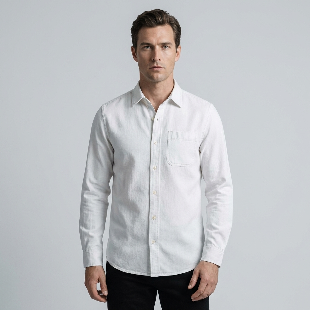 Camicia uomo jeans cotone stile casual