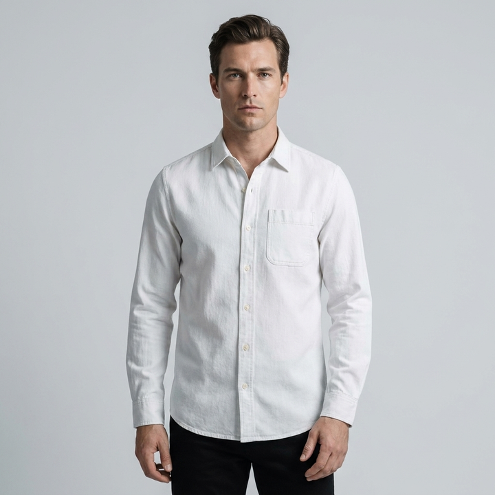 Camicia uomo jeans cotone stile casual