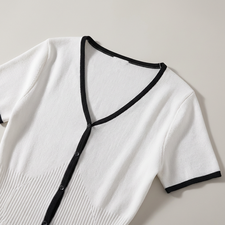 Abito midi donna maglione bicolore A-line