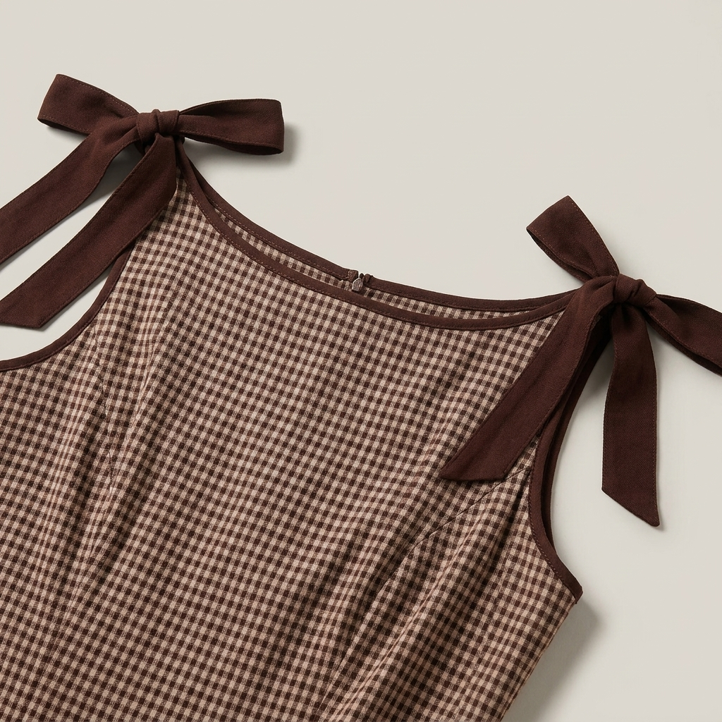 Abito midi donna a quadri elegante