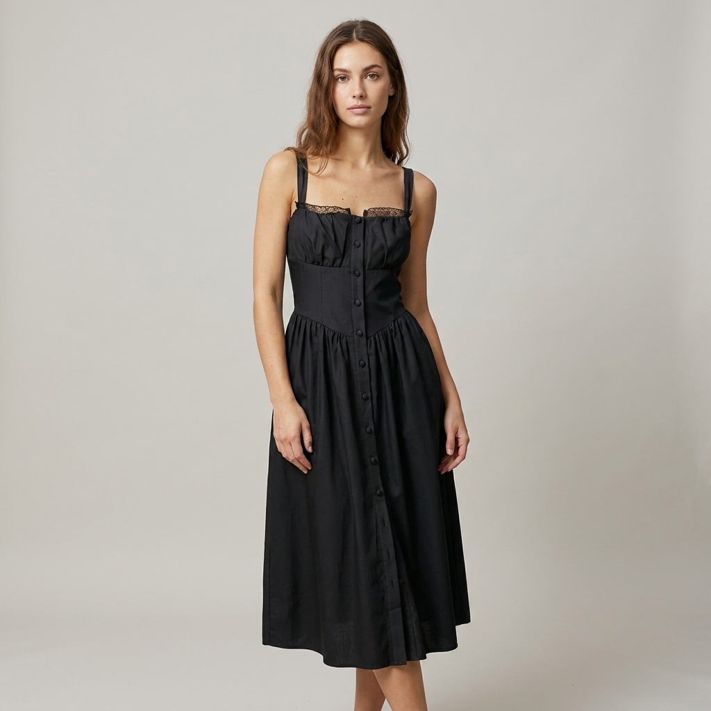 Abito midi donna elegante nero