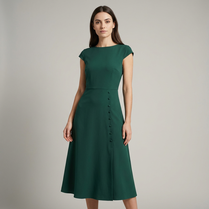 Abito midi donna verde elegante