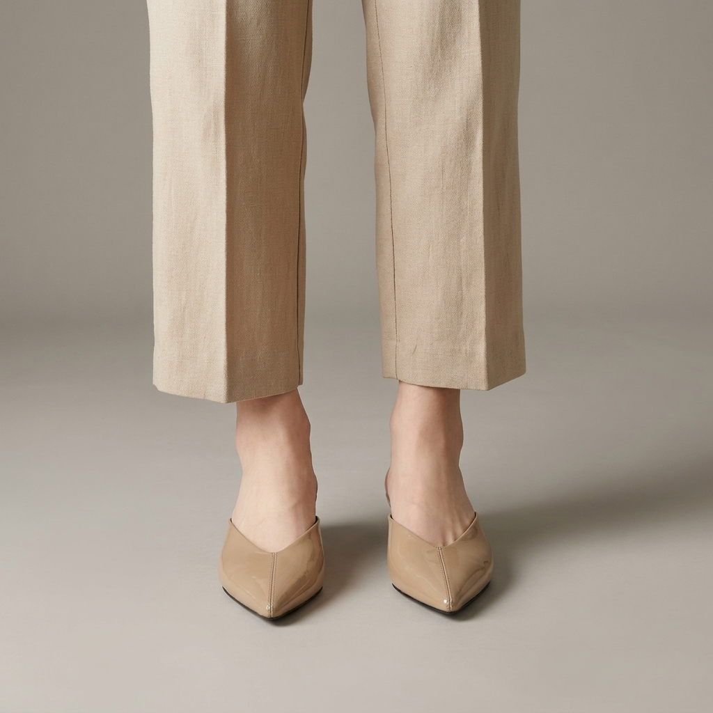 Mules donna eleganti in pelle a punta