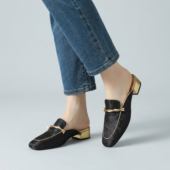 Mules donna satin eleganti